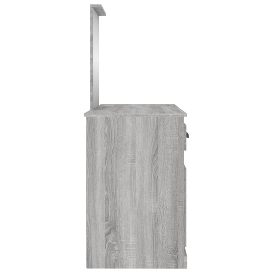 Ryker Wooden Dressing Table With Mirror In Grey Sonoma Oak