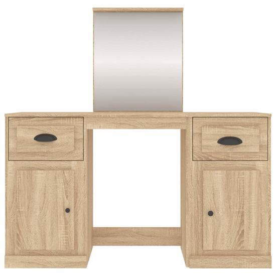 Ryker Wooden Dressing Table With Mirror In Sonoma Oak