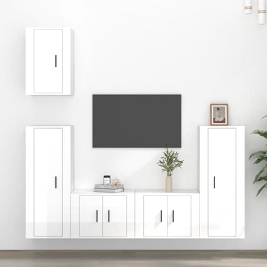 Ryker High Gloss Entertainment Unit Wall Hung In White
