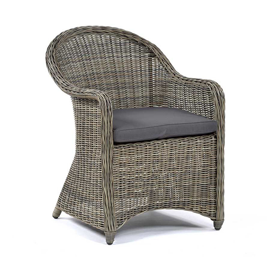 Ryker Rattan Lounge Sofa Set With Glass Coffee Table In Brown Grey