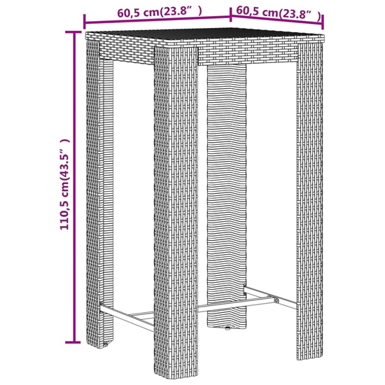 Ryker Solid Wood 3 Piece Garden Bar Set In Black Poly Rattan