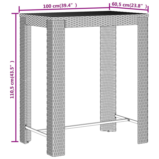 Ryker Solid Wood 5 Piece Garden Bar Set In Black Poly Rattan