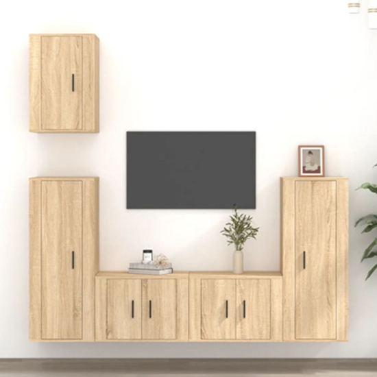 Ryker Wooden Entertainment Unit Wall Hung In Sonoma Oak Furniture in