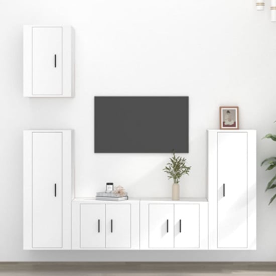 Ryker Wooden Entertainment Unit Wall Hung In White