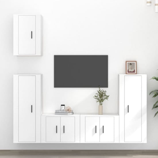 Read more about Ryker wooden entertainment unit wall hung in white