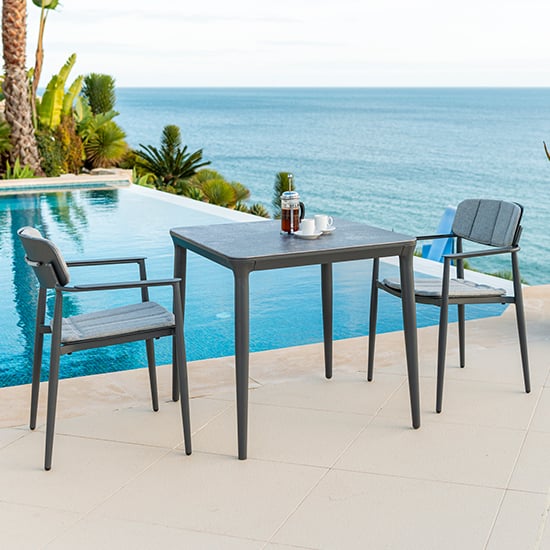 Rykon Outdoor 750mm Glass Dining Table In Grey Ceramic Effect_2
