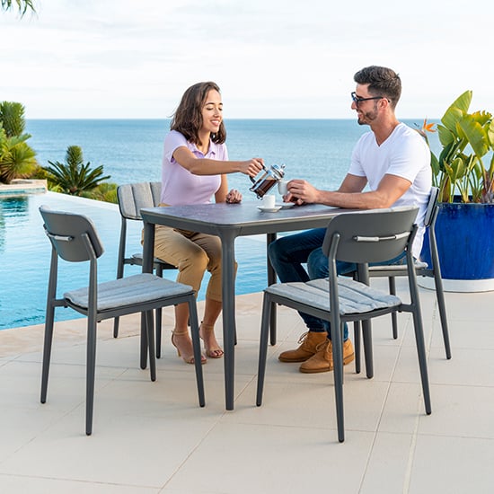 Rykon Outdoor 750mm Glass Dining Table In Grey Ceramic Effect_4