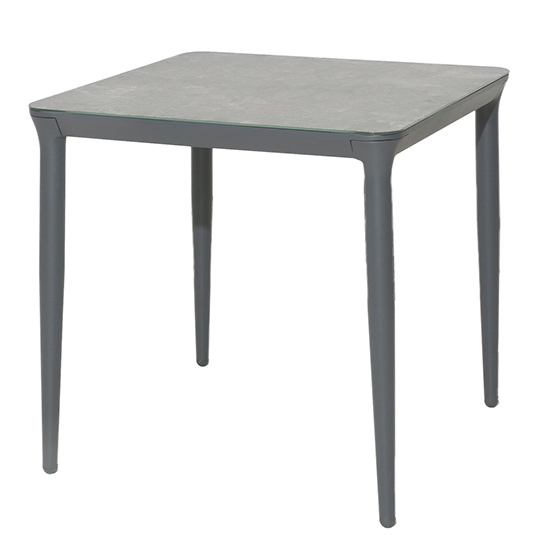 Rykon 750mm Grey Ceramic Effect Glass Dining Table 4 Chairs Furniture