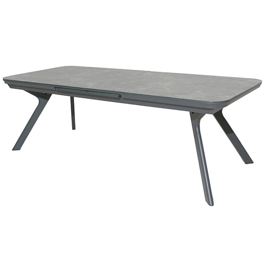 Rykon Extending Grey Glass Dining Table With 12 Armchairs_2