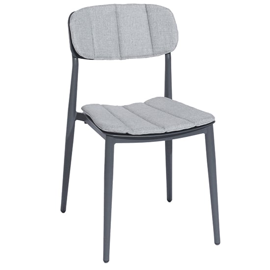 Read more about Rykon outdoor metal stacking dining chair in matt grey