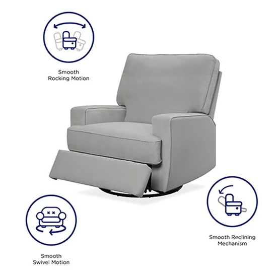 Rylie Fabric Recliner Armchair In Grey