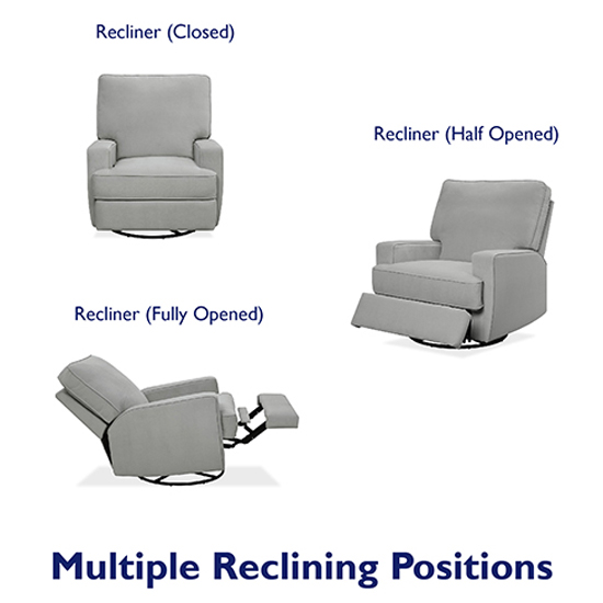 Rylie Fabric Recliner Armchair In Grey