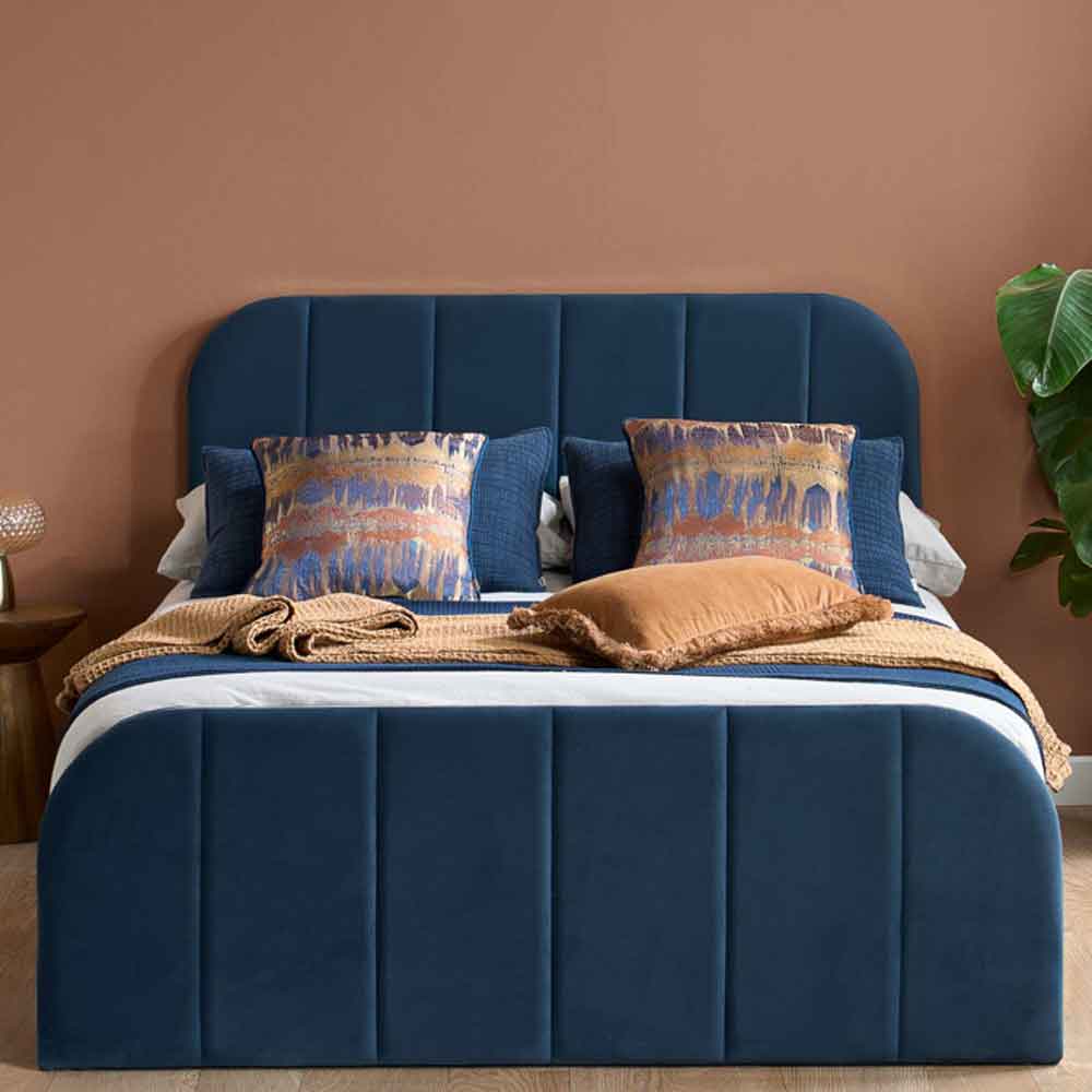 Rylora Fabric Double Bed in Blue