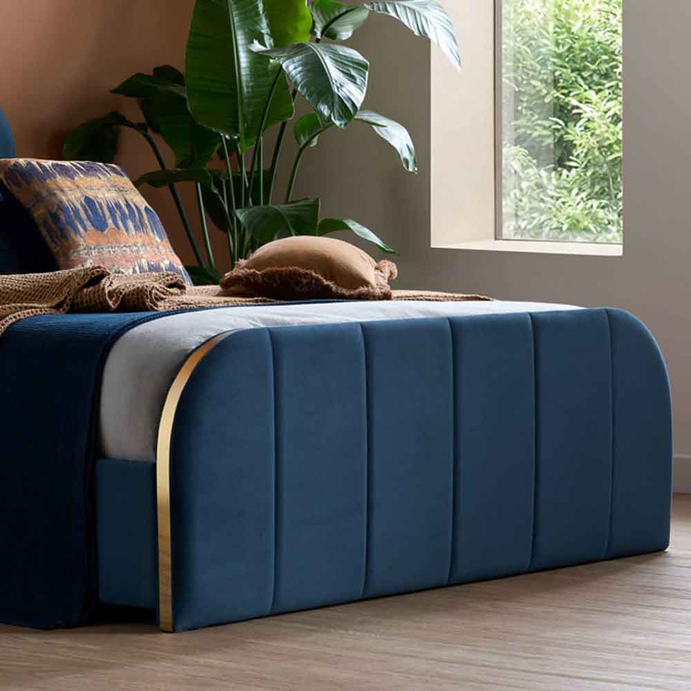 Rylora Fabric Double Bed in Blue