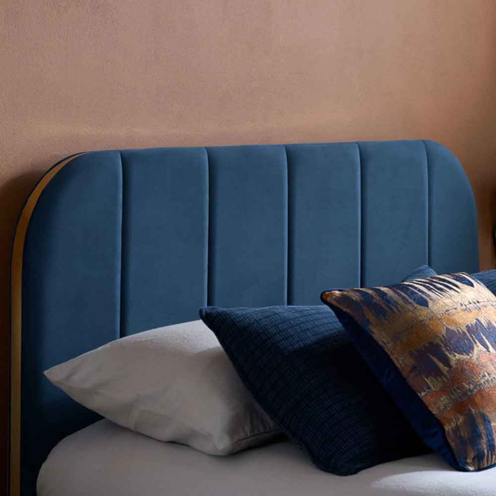 Rylora Fabric King Size Bed in Blue