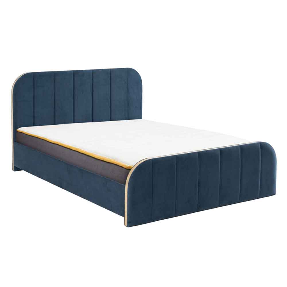 Rylora Fabric King Size Bed in Blue