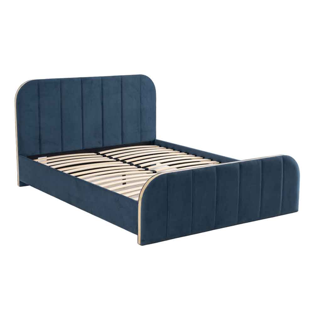Rylora Fabric King Size Bed in Blue