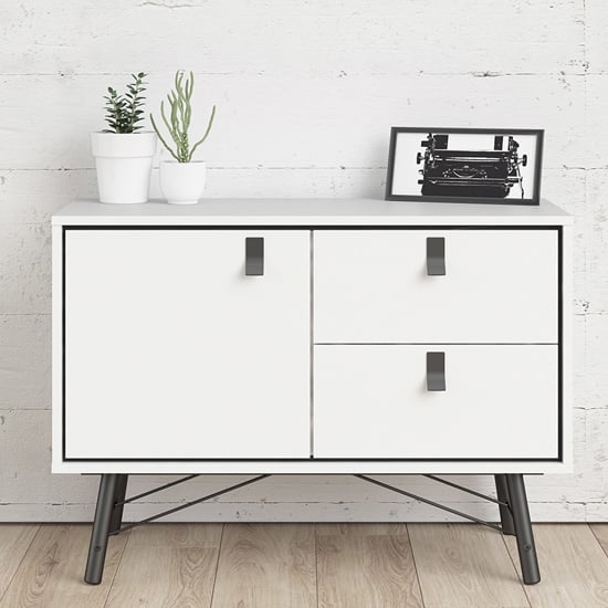 Read more about Rynok wooden sideboard in matt white with 2 doors and 1 drawer
