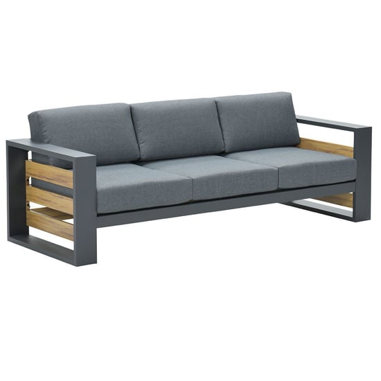 Product photograph of Saar 3 Seater Sofa In Mystic Grey With Carbon Black Frame from Furniture in Fashion