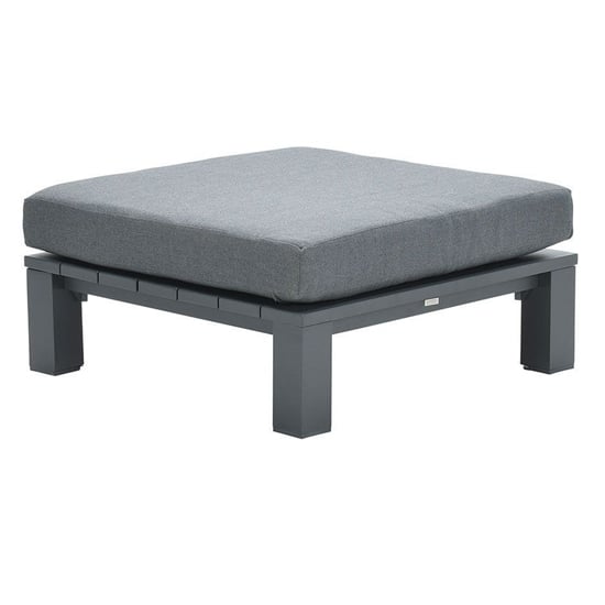Product photograph of Saar Fabric Ottoman In Mystic Grey With Carbon Black Frame from Furniture in Fashion