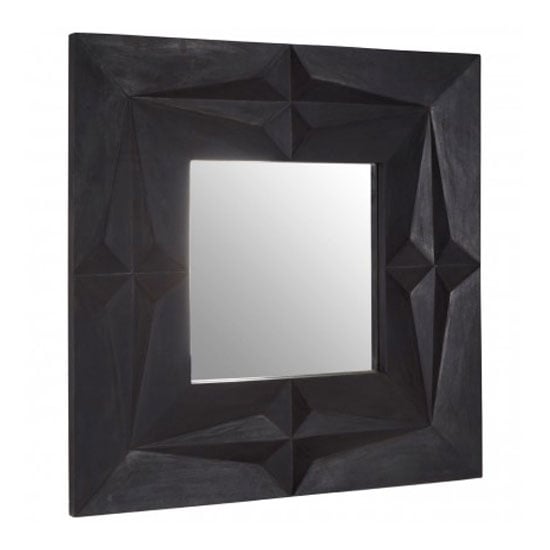 Sabara Square Wall Bedroom Mirror In Black Frame_2