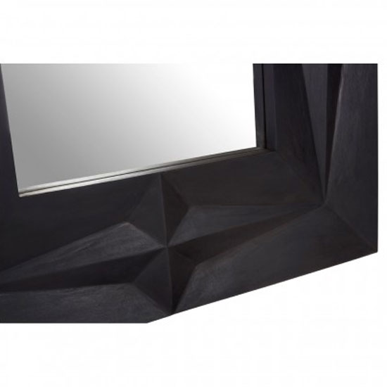 Sabara Square Wall Bedroom Mirror In Black Frame_4