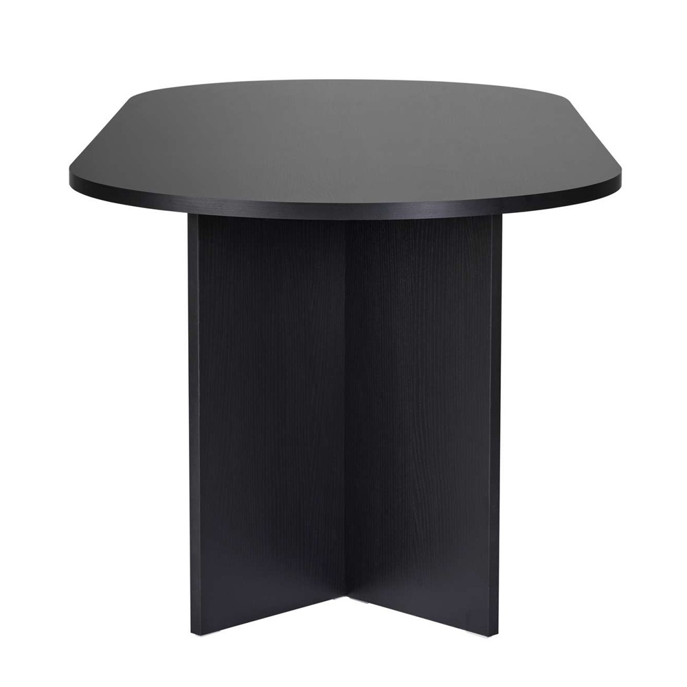 Sabero Oval Wooden Dining Table in Black