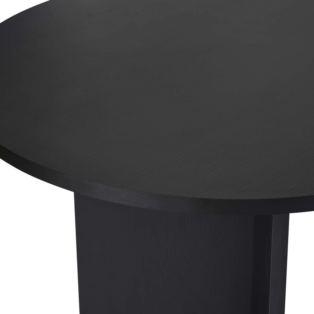 Sabero Oval Wooden Dining Table in Black