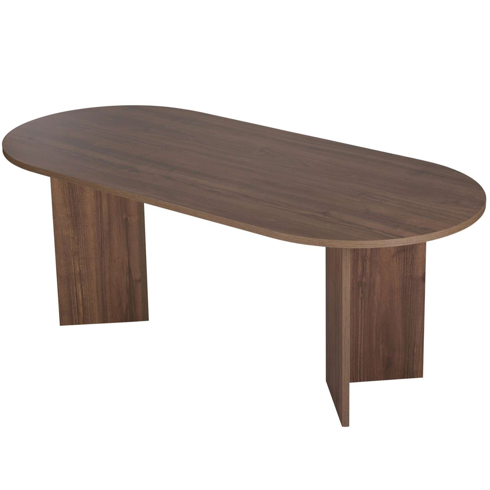 Sabero Oval Wooden Dining Table in Walnut