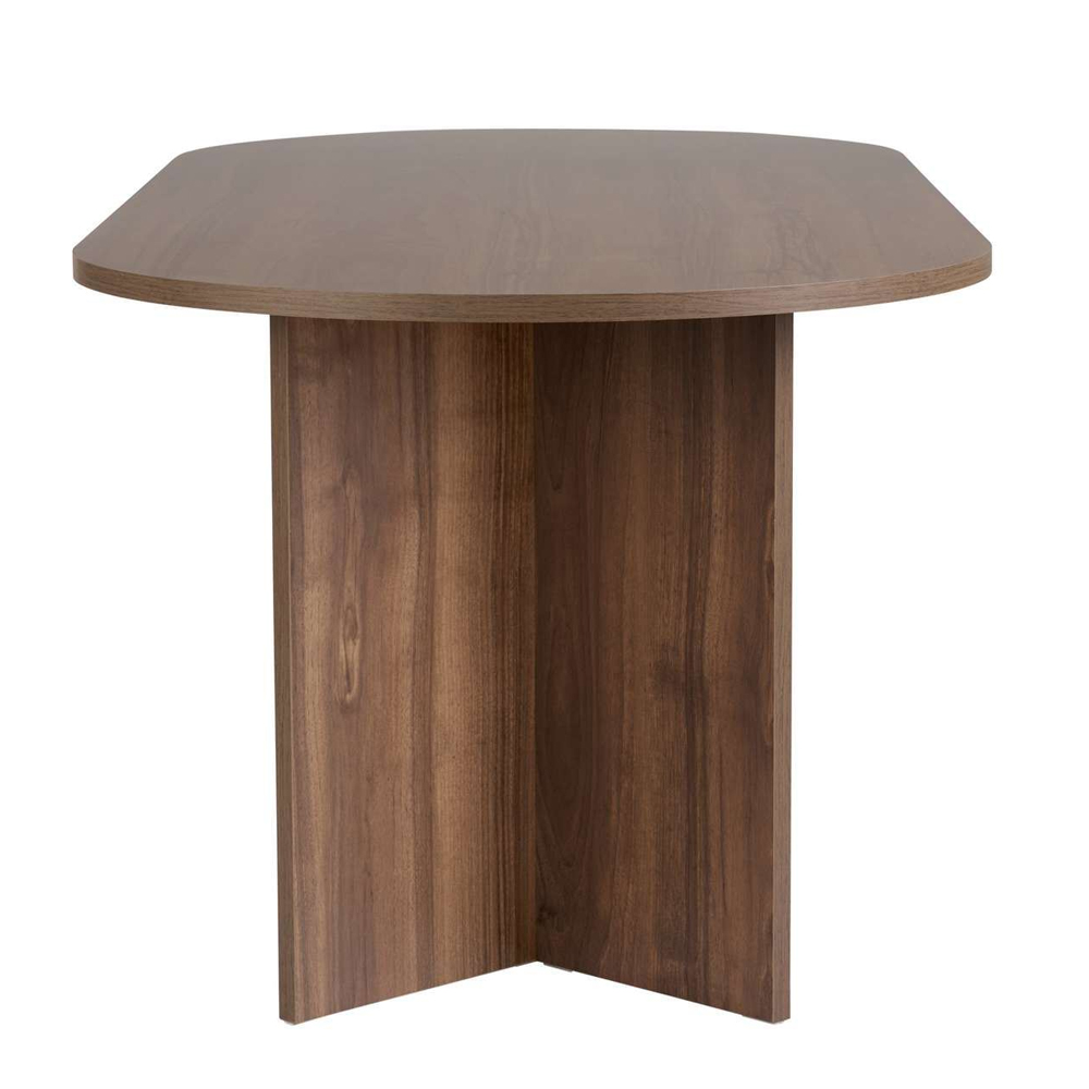Sabero Oval Wooden Dining Table in Walnut