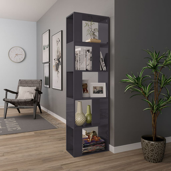 Sabia High Gloss Bookcase And Room Divider In Grey_2