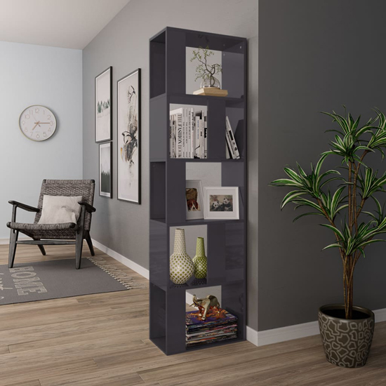 Sabia High Gloss Bookcase And Room Divider In Grey_2