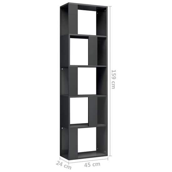 Sabia High Gloss Bookcase And Room Divider In Grey_5