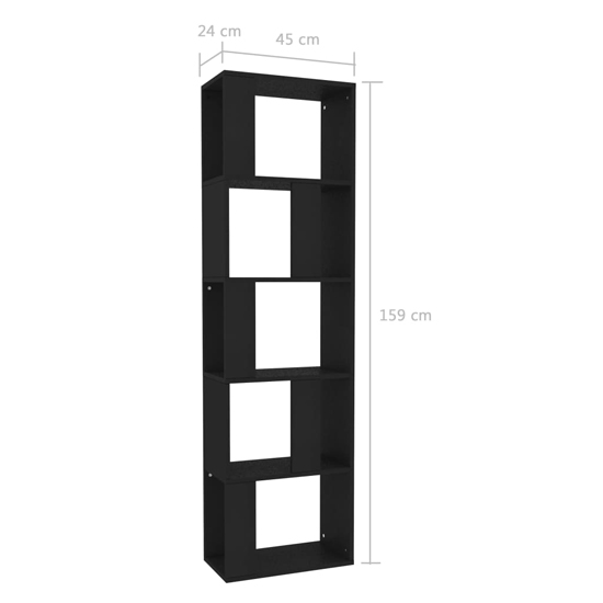 Sabia Wooden Bookcase And Room Divider In Black