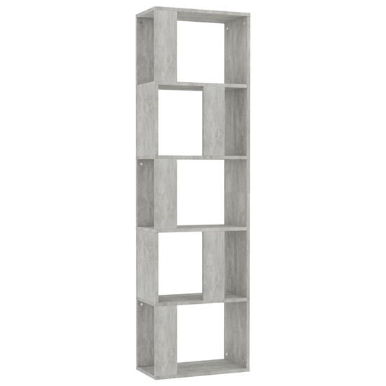 Sabia Wooden Bookcase And Room Divider In Concrete Effect