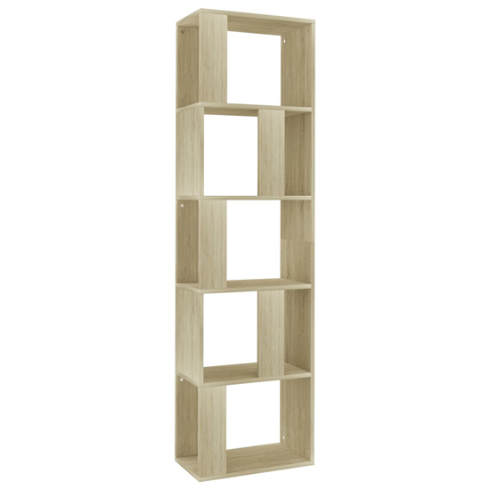Sabia Wooden Bookcase And Room Divider In Sonoma Oak