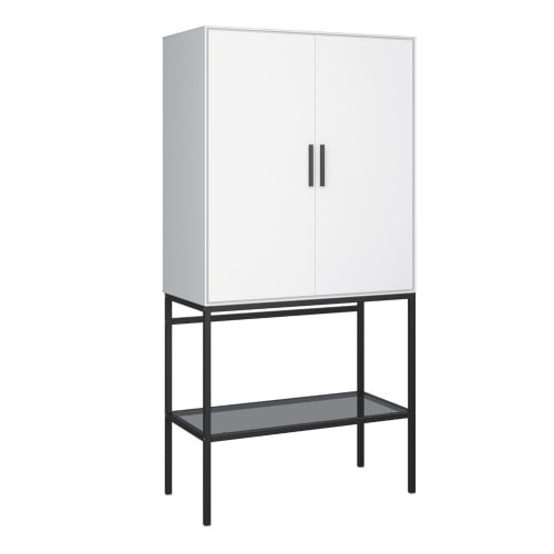 Product photograph of Sabiti Wooden Sideboard Tall With 2 Doors In Pure White from Furniture in Fashion
