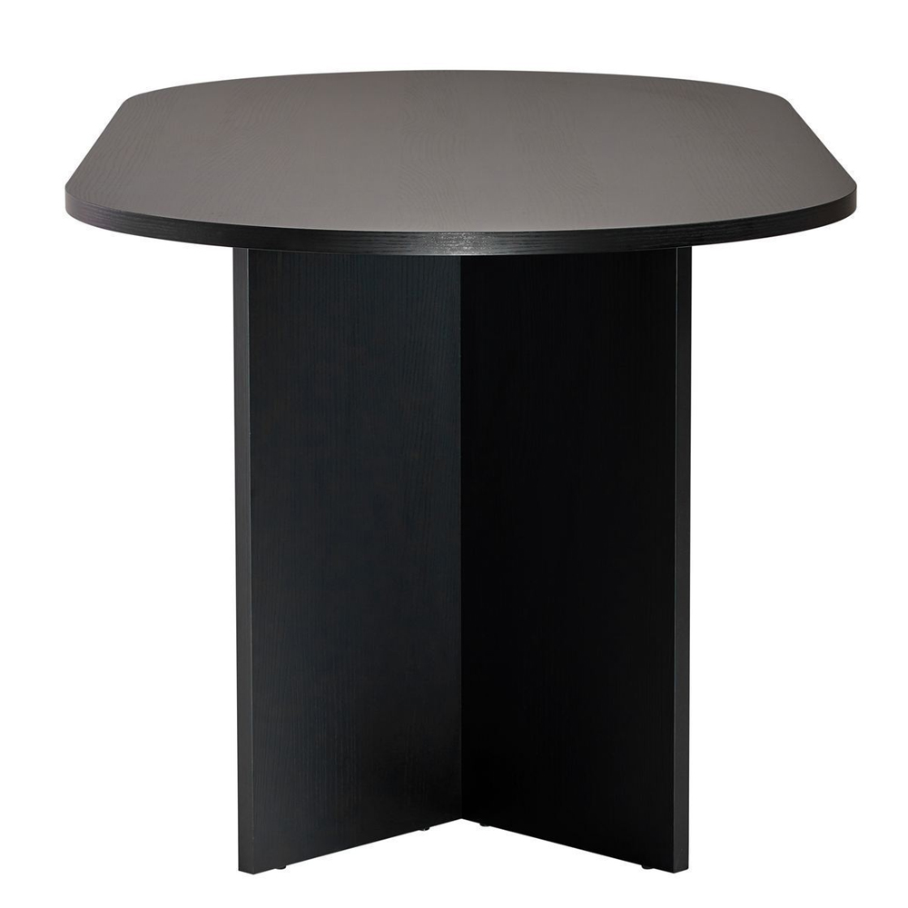 Sablio Oval Wooden Dining Table in Black