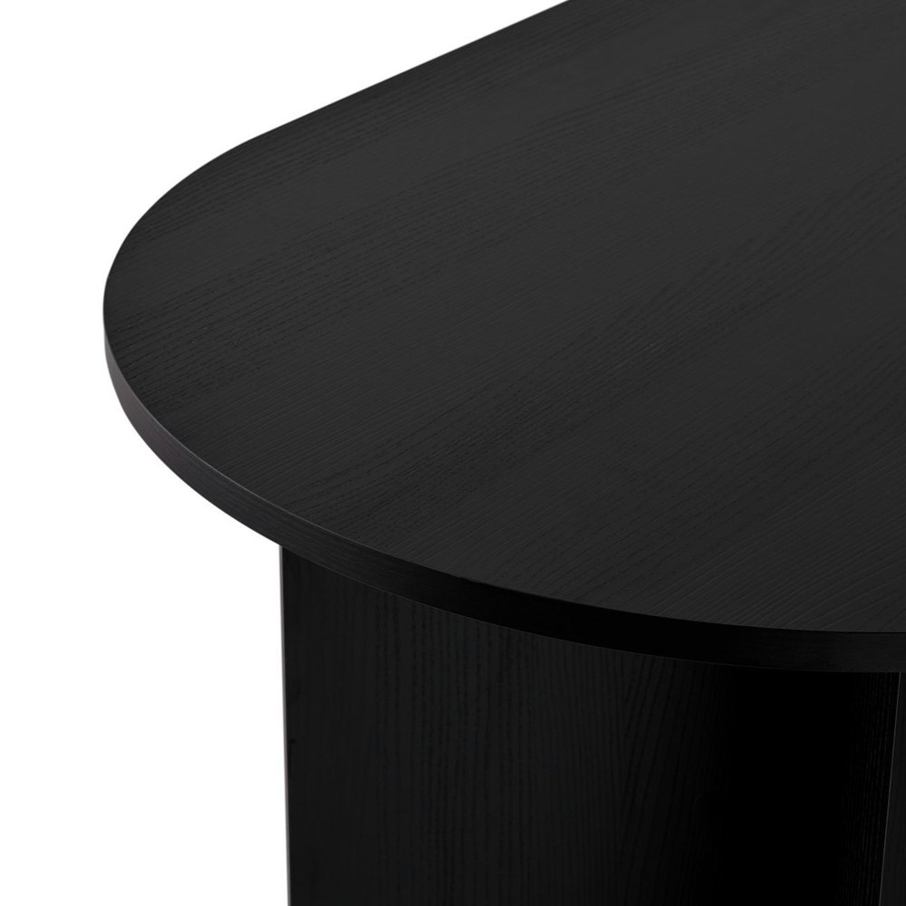 Sablio Oval Wooden Dining Table in Black