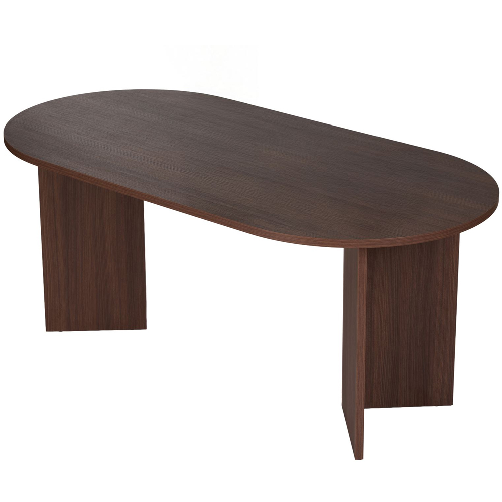 Sablio Oval Wooden Dining Table in Milano Walnut