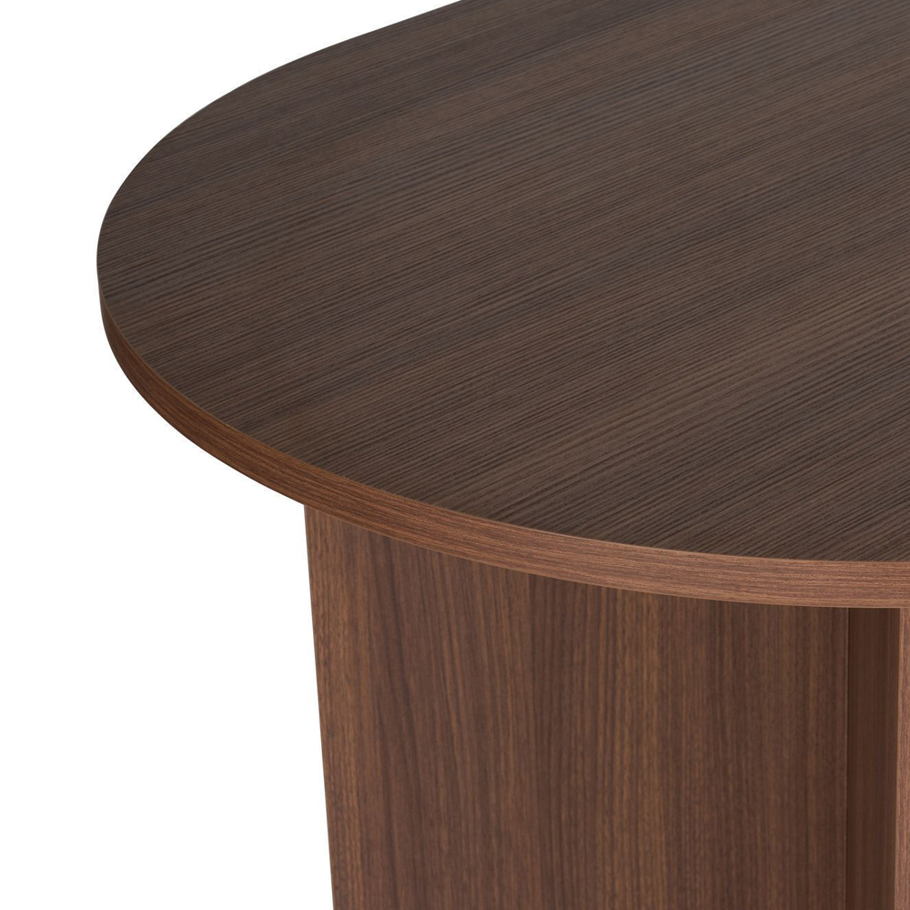 Sablio Oval Wooden Dining Table in Milano Walnut