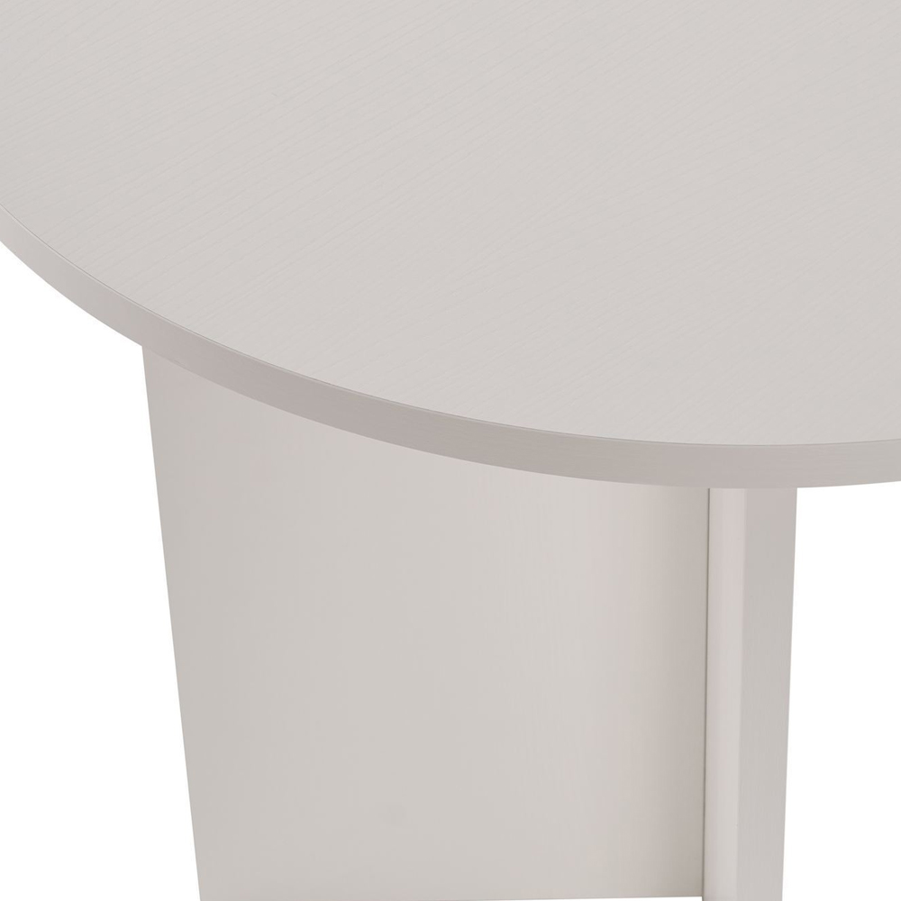 Sablio Oval Wooden Dining Table in White