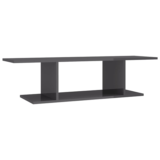 Sabra High Gloss Wall Hung TV Stand With Shelf In Grey_2