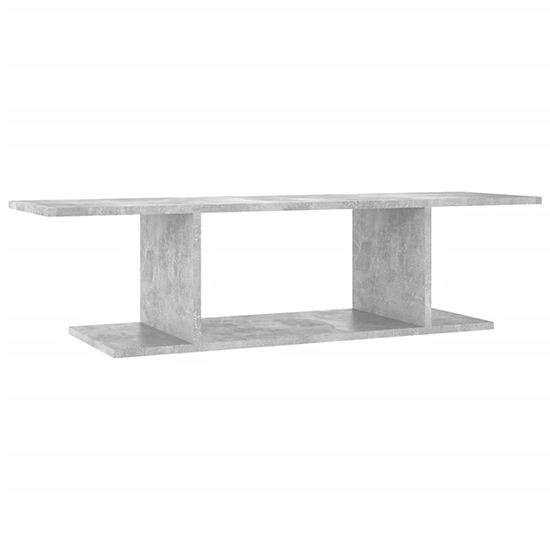 Sabra Wooden Wall Hung TV Stand With Shelf In Concrete Effect