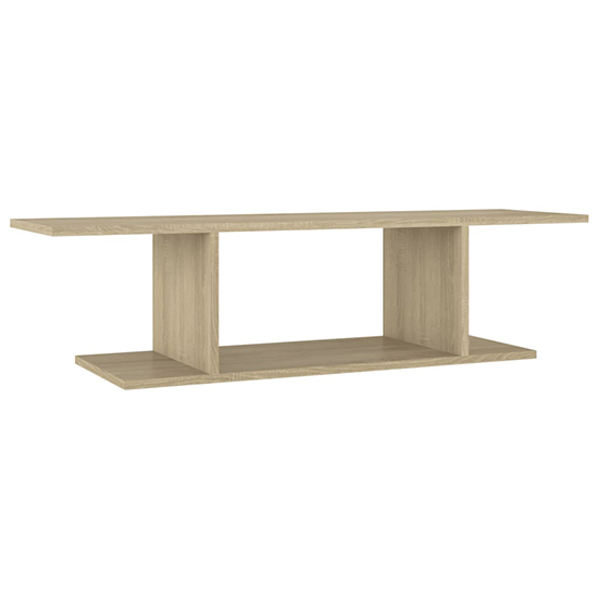 Sabra Wooden Wall Hung TV Stand With Shelf In Sonoma Oak