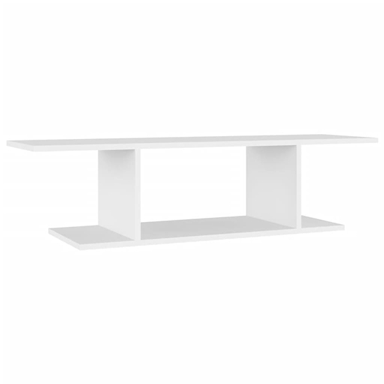 Sabra Wooden Wall Hung TV Stand With Shelf In White