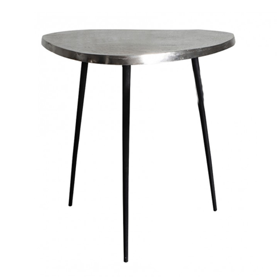 Sabre Metal Large Side Table In Silver And Black
