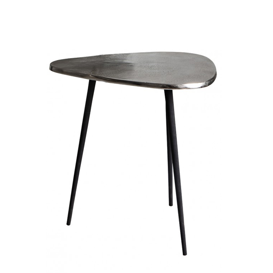 Sabre Metal Small Side Table In Silver And Black