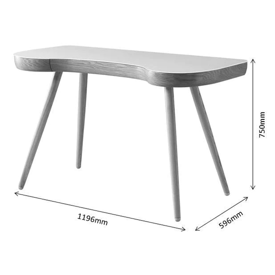 Sacramento Super White Glass Top Laptop Desk In Oak
