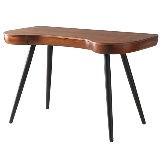 Sacramento Wooden Laptop Desk In Walnut With Black Legs